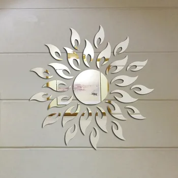 DIY 3D Päikest Kuju Peegel Seina Kleebised Home Decor Akrüül Peegel Decor Kleebis Seinamaaling Eemaldatav Tuba Decal Kunsti Ornament