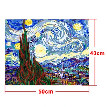 DIY Värvimine Poolt Numbrid Vincent Van Gogh Lõuendil õlimaal, Värvid, Mida Number Komplekt Art Pilt Kodu elutoa Kaunistamiseks