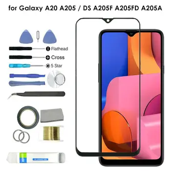 AMOLED Ekraan Ees Klaasist Objektiiv Ekraani Kit for Samsung Galaxy A20 A205 DS A205F Ekraani Varuosade Cell Telefon