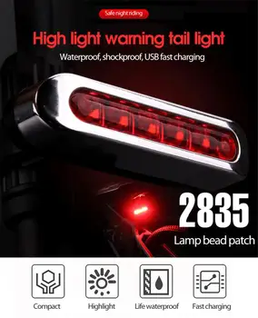 Reguleeritav MTB Maantee Jalgratas Taillight Laadimine USB Veekindel Jalgratta Tagumine Taillight 5LED Kõrge Helge COB Lamp Jalgrattasõidu Ohutus Valgus
