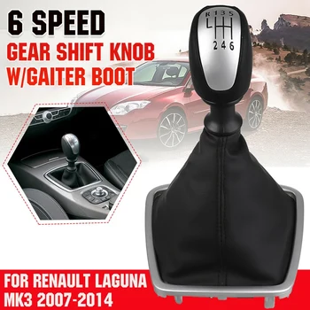 6-käiguline Auto Gear Shift Knob Gaiter Boot Cover Kang Käigukangi Käepide Kinni Boot Gaitor jaoks Renault Laguna Mk3 2007-