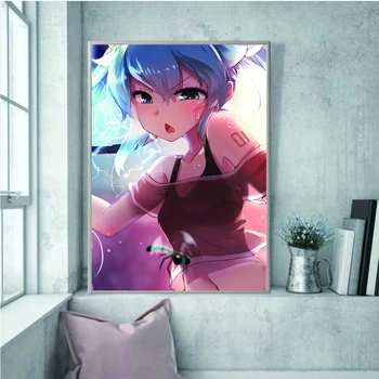 Wall Decor Prindib elutuba HD Anime Plakat Kodu Dekoratiivsed Värvimistööd Tuba Teenetemärgi Foto Raami Esteetiline
