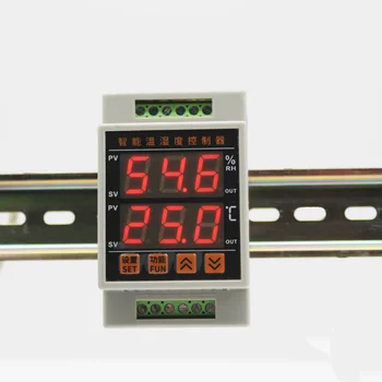 CJ-DTH -40~85 C 0.0~99.9%RH Din temperatuuri ja niiskuse regulaator 35mm din digitaalne termostaat ja Hygrometer koos andur