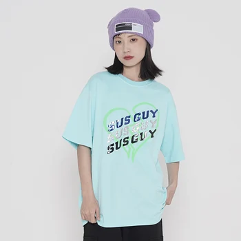LACIBLE T-Särgid Harajuku Streetwear Graffiti Südame Vabaaja Tshirts Hip-Hop Mood Suvel Tees Hipster Lühikesed Varrukad Puuvill Tops