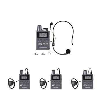 Richtek 2.4 G Wireless Audio Giid Süsteemi Saatja+Vastuvõtja+ Mikrofon+Kõrvaklappide konverents travling