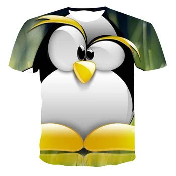 Armas Valge Pingviin 3d T-särk 2021 Suvel Lapsed Prindi Cartoon Loomade T-särk Mugav Kids T-särk Lahti Poiste Ja Tüdrukute 4t-14t