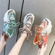 Uue super tulekahju daamid hingav võrgusilma paks-baseeruv spordi-vabaaja jalatsid jooksvad kingad vana kingad trendikad kingad