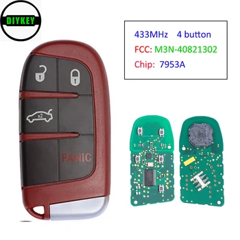 DIYKEY Punane Smart Remote Võti Fob 433MHz 4 Nuppu Chrysler 300 Ja Dodge 2011-2017 7953A Kiip FCC: M3N-40821302