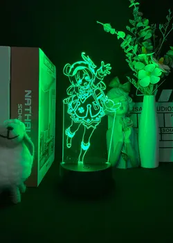 Genshin Mõju Öö Valguses VIINUD Ühendage 3D-laualamp Klee Joonis USB-Nightlight Värv Chang Home Decor Anime Kids Sõpradele Kingitusi