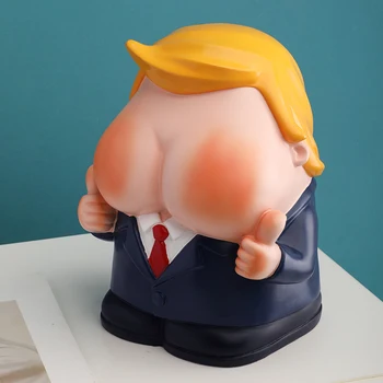 Ameerika President Donald Trump Naljakas Vaik Skulptuur Kudede Ladustamise Kasti Salvrätiku Raamatu Omanik Kodus Elutoas Kontori Kaunistamiseks