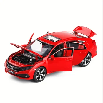 Simulatsioon 1: 32 Honda Civic avatud uste sulamist laste mänguasja auto mudel ornament sünnipäev Jõulud Uue Aasta kingitus punane auto