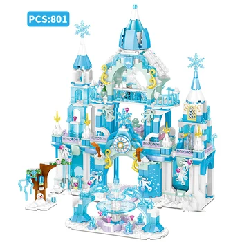 Ehitusplokid Sõbrad Uusi Elsa Anna Belle Ariel Moana Tuhkatriinu Ice Castle Tellised Princess Tüdruk Jõulud Mänguasjad