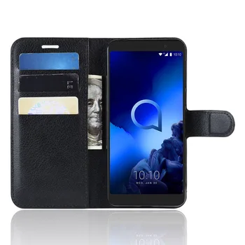 Luksus Flip Case For Alcatel 1X 2019 Rahakott Style Seista Kaas Koos Kaardi Hoidja Kaitsva Funda Jaoks 1X 2019 Juhul
