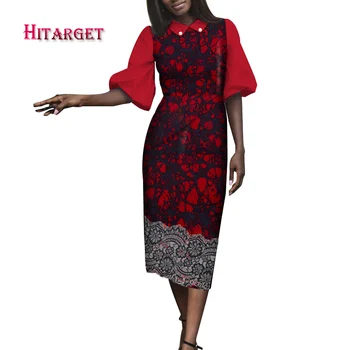 2019 Danshiki Elegantne Aafrika Kleidid naistele Aafrika Vaha Prindi Puuvillane Kleit Aafrika Riided WY4167 aafrika prindi kleidid