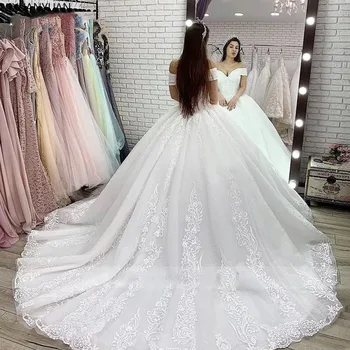 Printsess Luksus Beaded Pulm Kleit 2021 Pits Appliques Lace Up Pall Kleit Illusioon Pruudi Kohandatud Vestido De Noiva