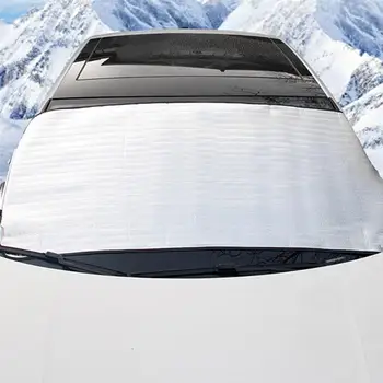 2tk Auto Talvel Lumi Esiklaas Kiiver Kilp Katab Lumi Külm Kaitse Auto Esi-Shield Klaas Sun Shield Hõbedane Kaas