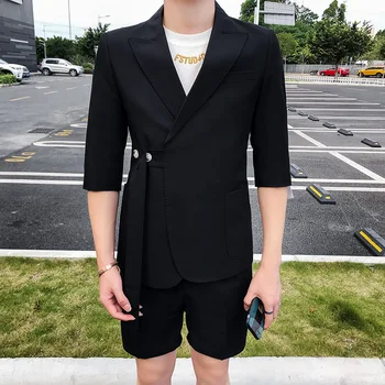 Trajes De Hombre Suvel Korea Mood Meeste Ülikond Äri Smoking Slim Fit Ternos Masculino Poole Varruka Vabaaja Ülikond Püksid Meestele Komplekt