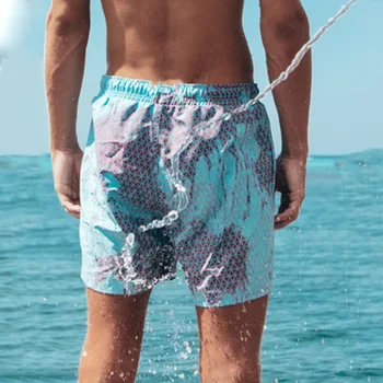 Suvine Meeste lühikesed Püksid 2021 Uus Beach lühikesed püksid Kiire Kuiv Suured Ujumine Püksid Värv Muutmine Ujumine Püksid Mees