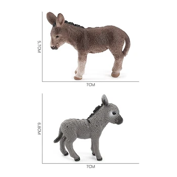 Simulatsioon Eesel Wild Life Figuriin Mänguasi PVC Loomade Arvud Töölaua Kaunistus Mänguasjad Lastele