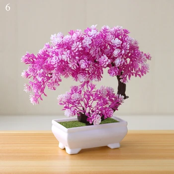 Kunstlik Bonsai Taime Plastikust Pottidesse Väike Võltsitud Tabel Kaunistused Hotel Home Decor Puu Pot Aed Simulatsiooni Lilled Kunstlik