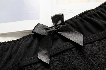 Gobetter Seksikas Naistepesu Pitsist Naiste Aluspüksid Bowknots Crotchless Läbipaistvad Aluspüksid Avatud Jalgevahe Püksikud Rihmad ja G-Stringid