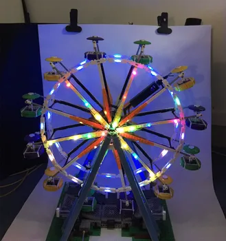 LED Light Komplekt 10247 Linna Tänaval Ferris Wheel Kooskõlas 15012 DIY Mänguasjad Plokid, Tellised Ainult Valgustus Kit
