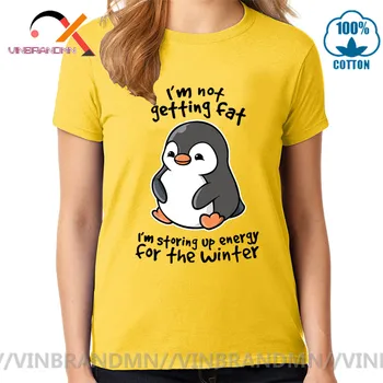 Lihav pingviin T-särk naine kawaii rasva Pingviin t-särk X'mas Tops Tee ma ei ole paksuks ma olen ladustamiseks kuni energia talvel Tees