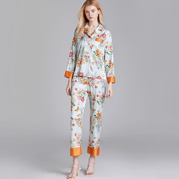 Naiste Suvine Sleepwear Kaks-töö-Kodu Sobiks Kevad-Sügis Õhuke Pikkade varrukatega Pidžaama Püksid Naiste Sleepshirts Ülikond