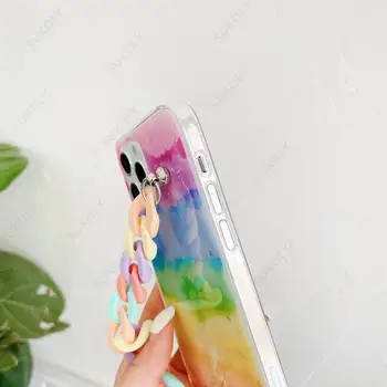 IPhone 12 Pro Max 11 XS-XR-X 7 8 Pluss 6 SE 2020 Glitter Tähed Vikerkaar Käepaela Telefoni Juhul Põrutuskindel TPÜ Pehme Kate
