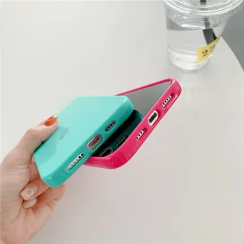 Candy Värvi Jelly Läikiv Silikoon Telefon Case For iPhone 12 11 Pro Max XR X XSMax 8 7 Plus SE 2020 Täieliku Kaitse TPÜ Pehme Kate