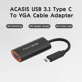 ACASIS Type-C-VGA Konverter Sobib Apple Mac Ühilduv TV 1080P HD Video-VGA Kaabel
