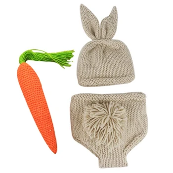 Newborn Baby Photography Props Infant Boy Girl Knit Rabbit Photo Outfits