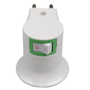 10PC Hot Müüa Praktiline Valge E27 LED Valgus Pistikupesa EU Pistik Omanik Adapter Converter on/OFF Pirn Lamp