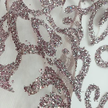 Hot Müüa Läikiv Hõbe Teemant Morsiamen Riie Glitter Kristall Couture Pits Rose Gold Nigeeria Jaoks Rhinestone Pool Kleit Naistele