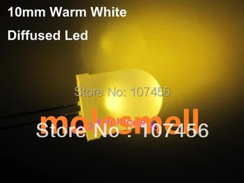 100tk Valge 10mm Hajutatud soe valge 1200mcd Lamp Ultra Bright LED 10mm light-emitting diode