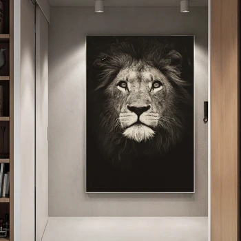 Aafrika Suured Lõvi, Tiiger Nägu Kunsti Lõuend Print Maali Metsloomade Nägu Seina Pilt Elutuba Kaasaegse Kodu Kaunistamiseks Plakat