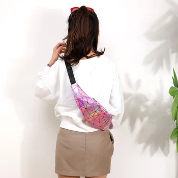 2020. aasta Uus Naiste Talje Pack Daamid Mini Geomeetriline kolmnurk Rinnus Kotid naiste lakknahast Fanny kott
