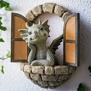 Hoovis Dragon Skulptuur Vaik Akna Kuju Kuju Home Decor Vaik Akna Kuju Kuju Jaoks Terrass Hoovis Kunsti Siseruumides Väljas