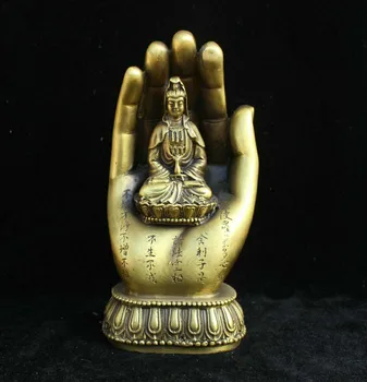 Hiina Budismi Messing Kwan-Guan yin Yin Boddhisattva Jumalanna Buddha Käsi Kuju