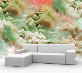Beibehang Kohandatud taustpildi 3d seinamaaling kõrge kvaliteediga atmosfääri maastiku jade nikerdamist seinamaaling TV taust seina paberid home decor 3d
