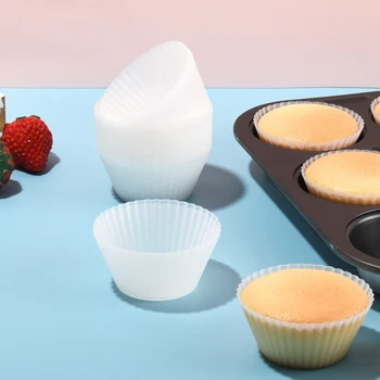 12tk/Set Silikoon Kook Vormida Ümmargused Muffin Cupcake Küpsetamine Hallitusseened Pool Salve Kook Dekoreerimiseks Vahendid Sünnipäeva Decor