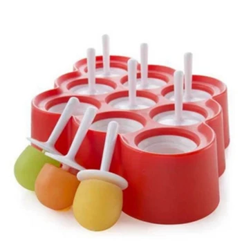 Silikoon Popsicle Hallituse 9-Süvend Mini DIY Ice Mold Omatehtud Jäätise Tegijad Non-Stick Lollipop Hallituse Köök Vidinaid