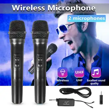 USB ja 3,5 mm 6.35 mm UHF Traadita Mikrofon Karaoke Salvestamine Pihuarvutite 2 Kanaliga Mikrofon Koos 100m Saanud Vahemaa Vastuvõtja