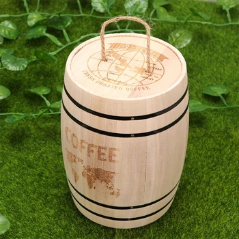 Puidust Kohvi Oamahuti Toidu Ladustamine Pudelid Kohvioad Barrel Säilitamine Õhukindlalt Puidust Mahuti Köök Box