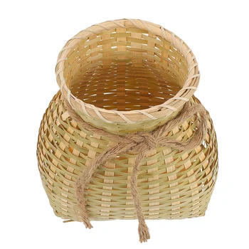 Bamboo Basket Bamboo Basket Hand Woven Basket Kids Toys Desktop Organizer