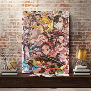 Lõuend Maalid Seina Art Demon Slayer Kimetsu No Yaiba Home Decor Plakat HD Pildid Jaapani Anime Modulaarne Pilte Magamistuba Raam