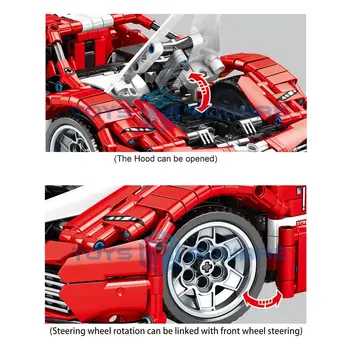 1:14 Punane FXX Super Speed Sport Racing Auto Mudel ehitusplokid KES Tellised Komplekt Kingitused, Haridus Mänguasjad Lastele