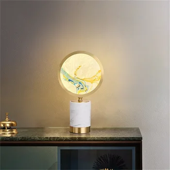 SÄRAV Moodne Tabel Lamp LED Laua Kerge Messing Luksus Marmor Dekoratiivsed jaoks Öö Magamistuba, elutuba Asukoht