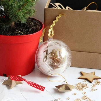 24 Pallid/Partii DIY 70mm Jõulupuu Rippuvad Palli Läbipaistev Pall, Läbipaistev Plastik Täidetud Palli Ornament