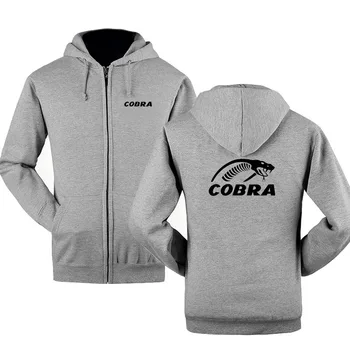 2021 Sügis-talv Cobra logo lukuga pusad Trükitud Mehed fleecel Kapuutsiga jope Hupparit Tõmblukk Hoody